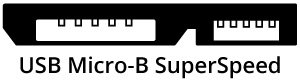 Schematic representation of a Micro-B SuperSpeed USB connector